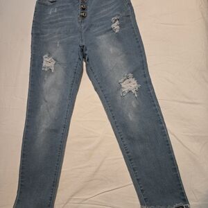 Toxica High-Rise Distressed Women’s Jeans - Light Blue
